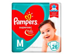 PAÑAL PAMPERS SUPER SEC MEDIANO 26 UN