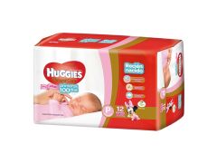 PAÑAL HUGGIES RECIEN NACIDO ROSA 12 UN