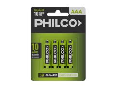 PILAS PHILCO BLISTER ALCALINA AAA 4 UN