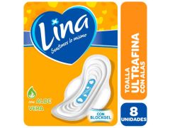 TOALLITAS FEMENINAS LINA ULTRA FINAS CON ALAS 8 UN